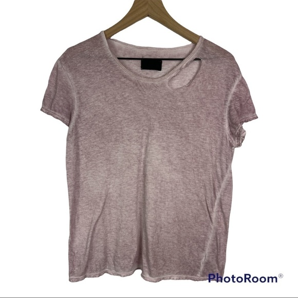 RtA Pink Lavender Distressed Short Sleeve Tee Size M - Picture 1 of 8